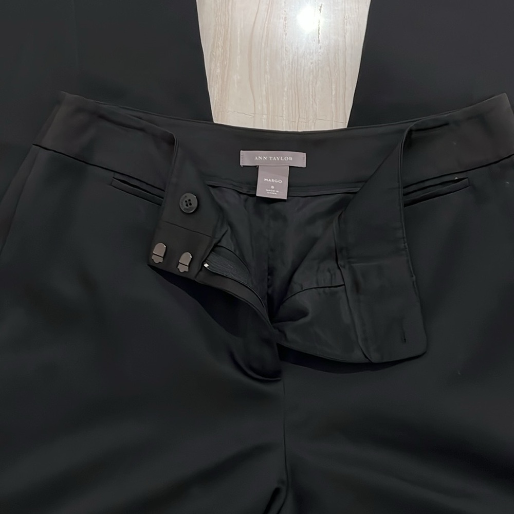 Ann Taylor MARGO FIT Wide Straight Leg Pants Black Fully Lined, Size 8 - Picture 8 of 9